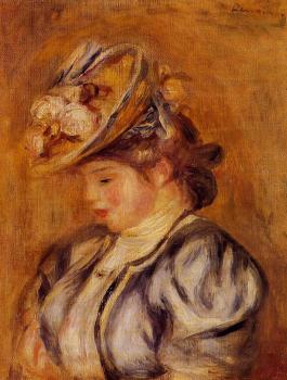 Pierre Auguste Renoir : Girl in a Flowery Hat